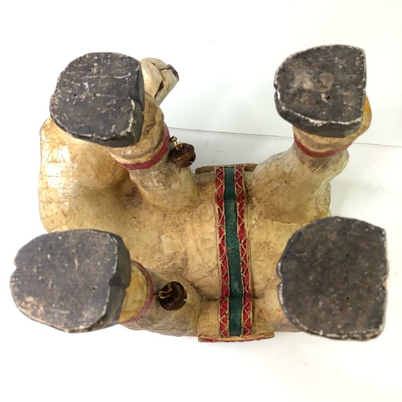 Dan Dee Reindeer Christmas Display Seat Planter Seat Stool Chair Poinsettia deco - Picture 8 of 10